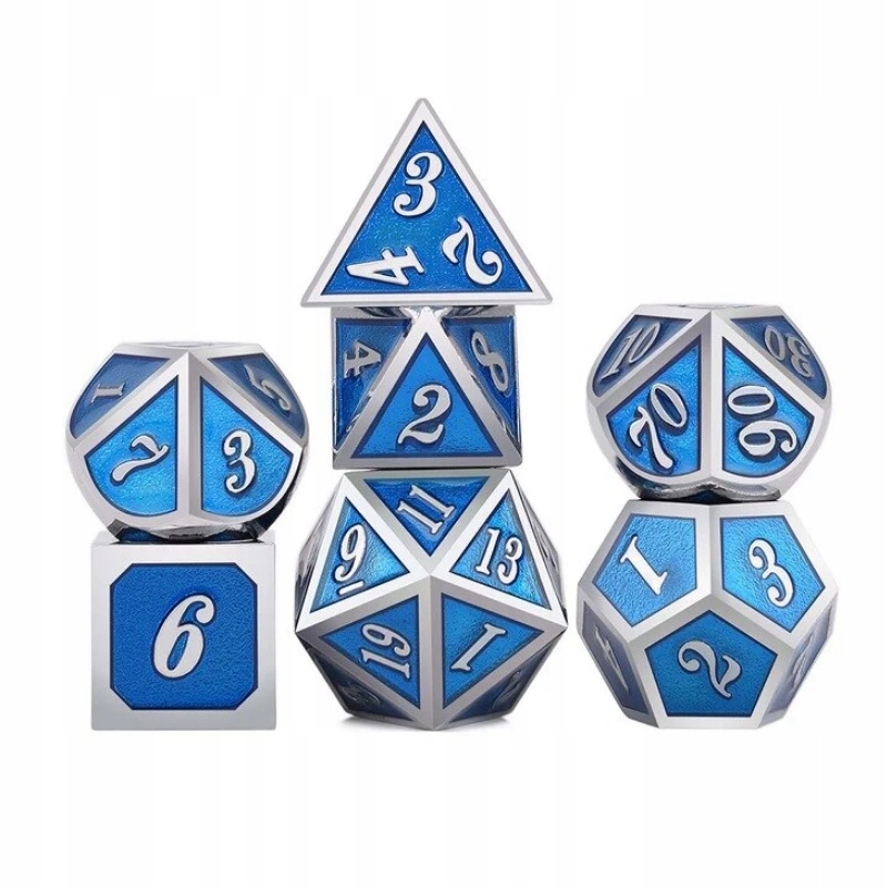 KRÓLOWA LODU ZESTAW 7 METALOWYCH KOŚCI RPG Liczba sztuk 7 szt.