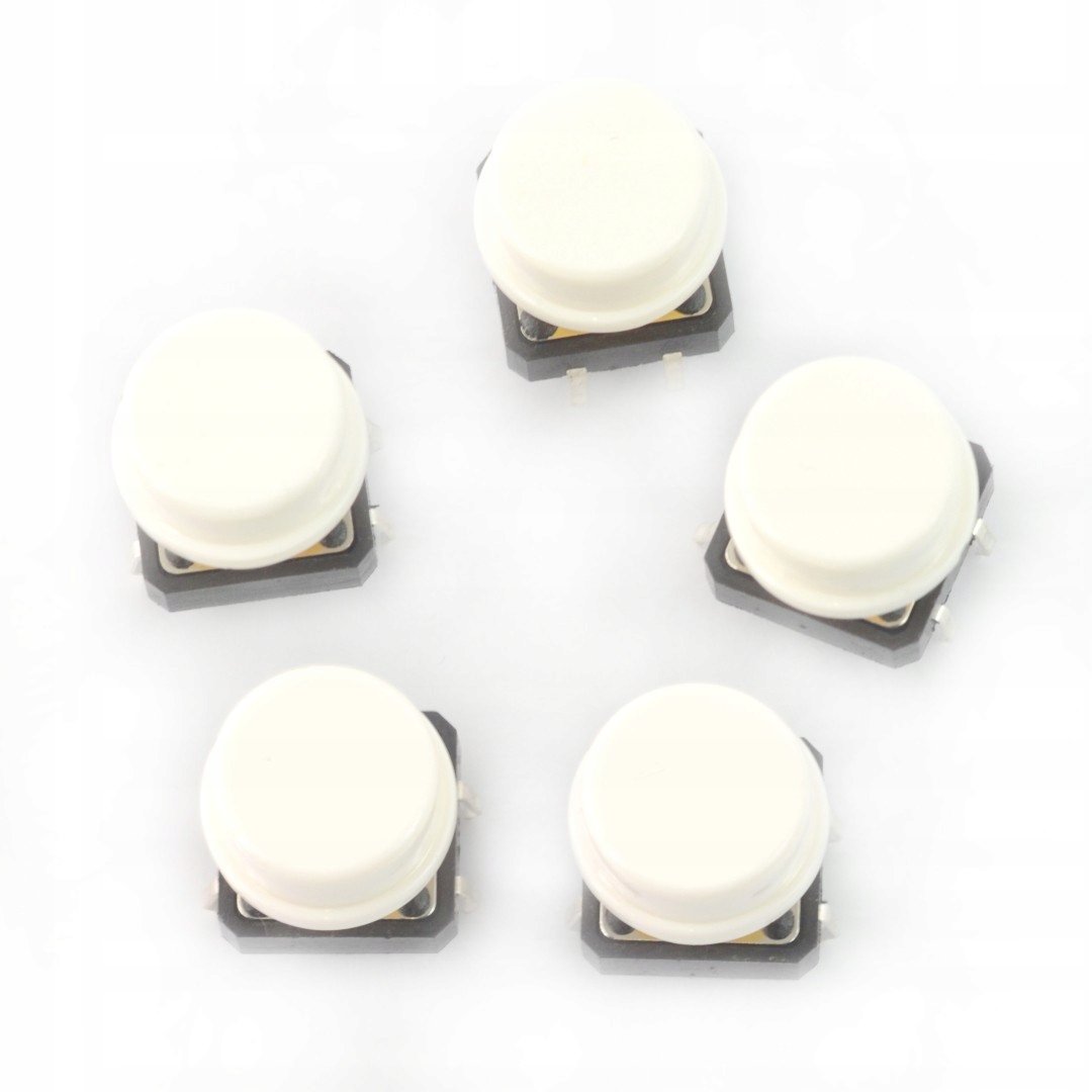 

Tact Switch 12x12mm grzybek biały 5szt