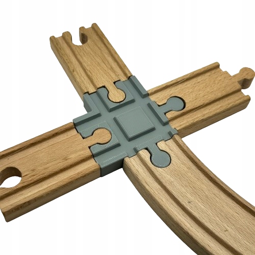 Skrzyżowanie mini + 1 Łącznik do Torów i Kolejek Drewnianych z IKEA LIDL