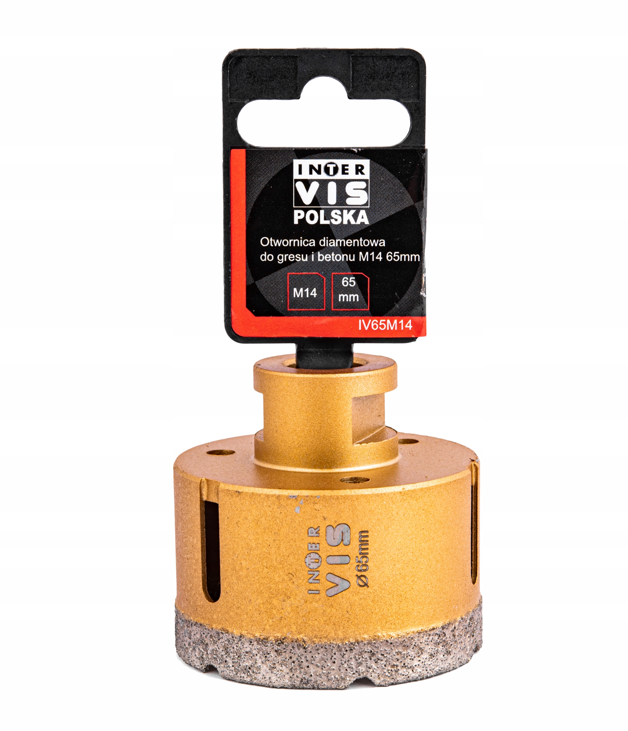 WIERTŁO DIAMENTOWE DO GRESU PŁYTEK GLAZURY M14 OTWORNICA 65mm Marka Inter-Vis