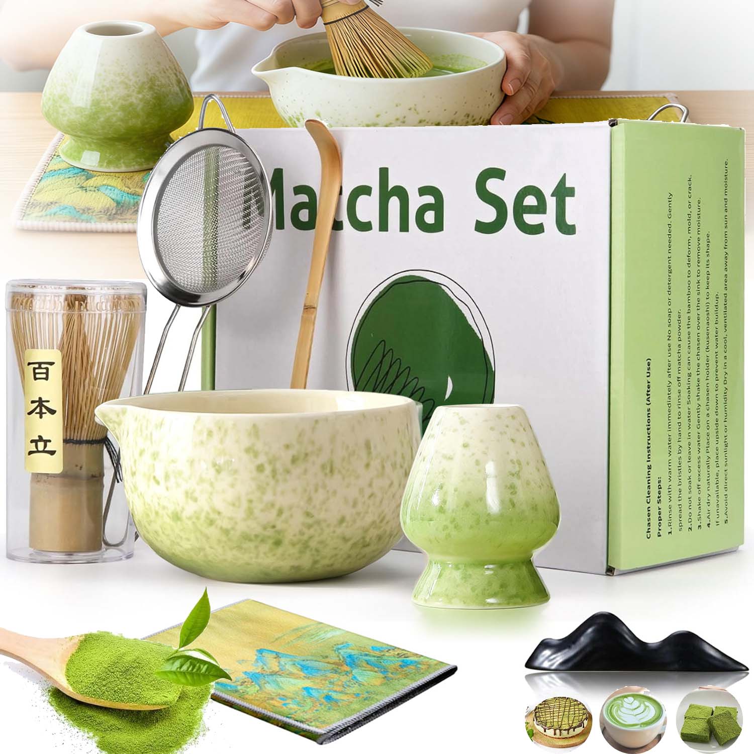 Bambusová Sada Na Přípravu Matcha: Metlička, Lžička, Sítko Na Matcha