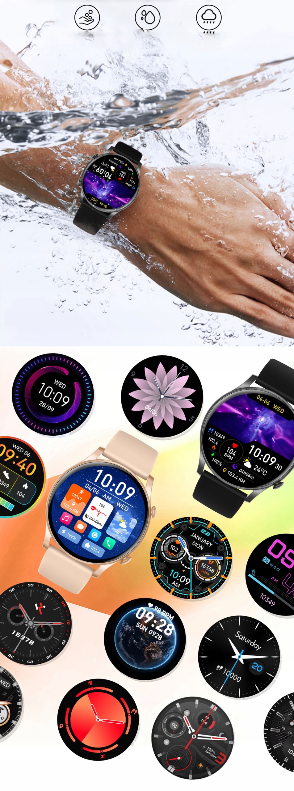 SMARTBAND SMARTWATCH ZEGAREK SPORTOWY FIT AMOLED OPASKA SPORTOWA PULS SPORT Rodzaj cyfrowe