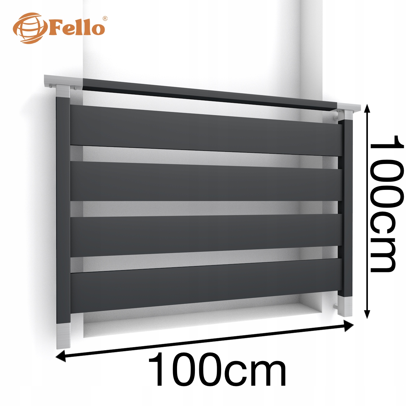 Simple Francúzsky balkón 100 cm Balustrada Ral
