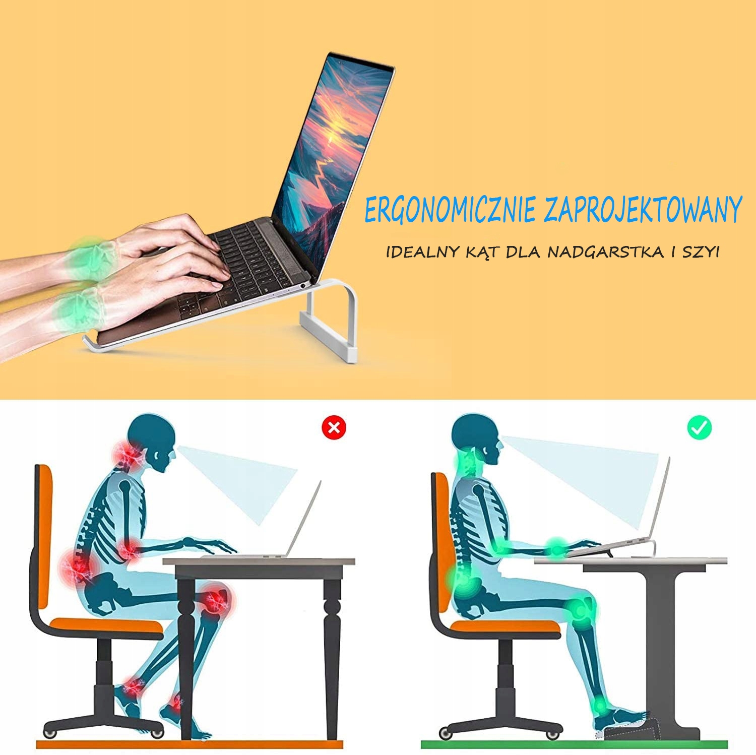 PODSTAWKA PODKŁADKA STOJAK POD LAPTOPA TABLET Kąt nachylenia 17-17°