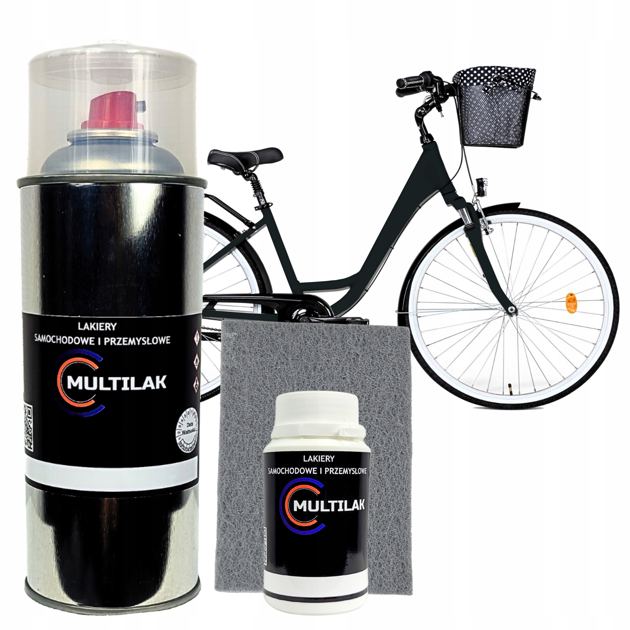 Lakier farba w sprayu do ramy rowerowej połysk Set Ral 9005