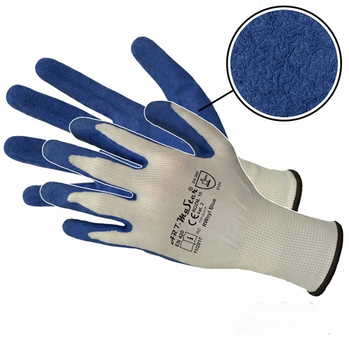 

Rękawice Art-Mas RWnyl Blue rozmiar 7-s 12par