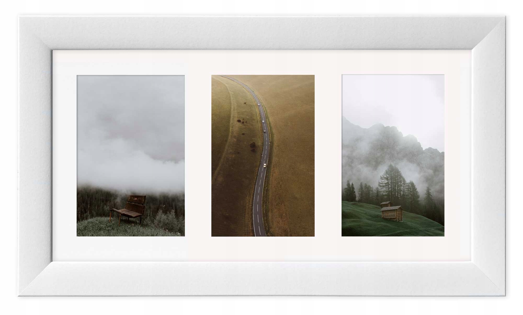 

Ramka panoramiczna do 3 zdjęć 13x18 Korfu biała