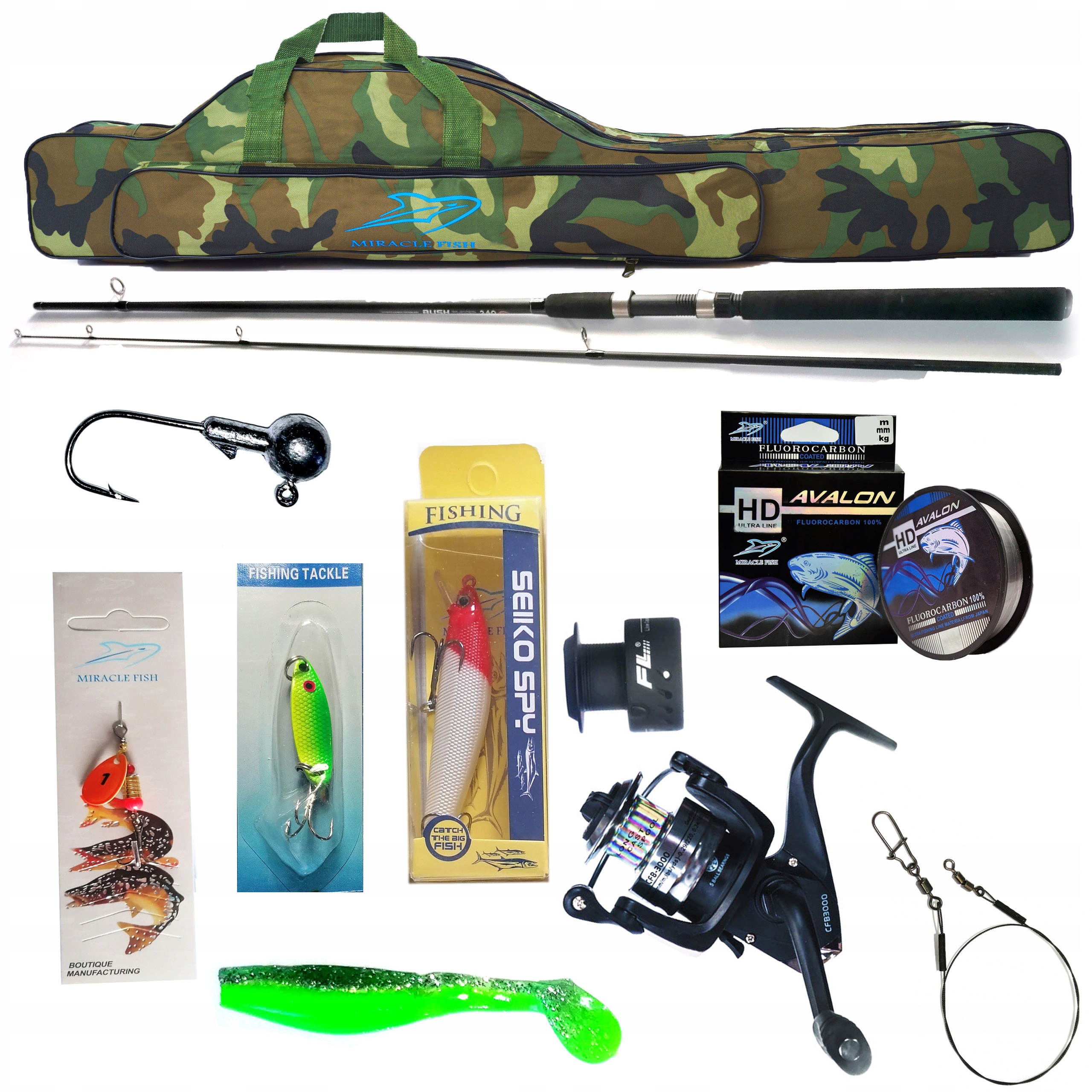 Sada Spining Naviják Štika Sanda Pouzdro Dárek K Vánocům