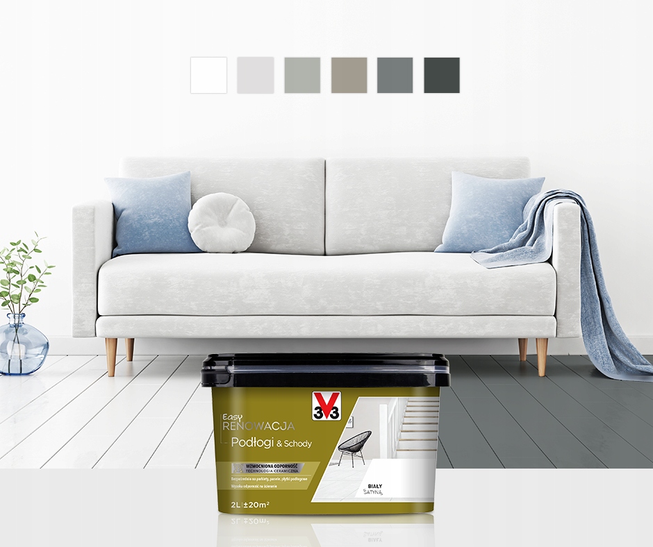 V33 Farba RENOWACJA PODŁOGI I SCHODY 2L CIEMNY GRAFIT Marka V33