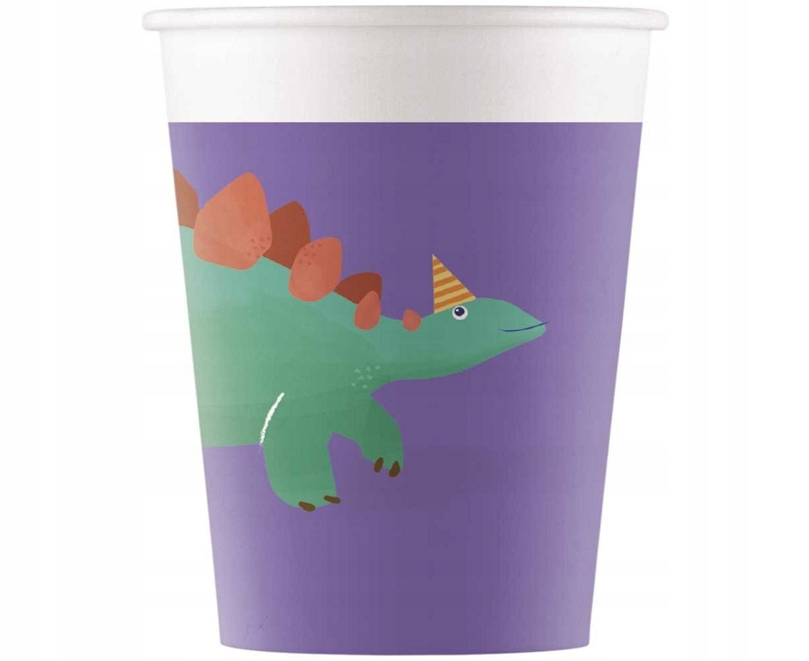 KUBECZKI PAPIEROWE dinozaury DINO PARTY 8szt