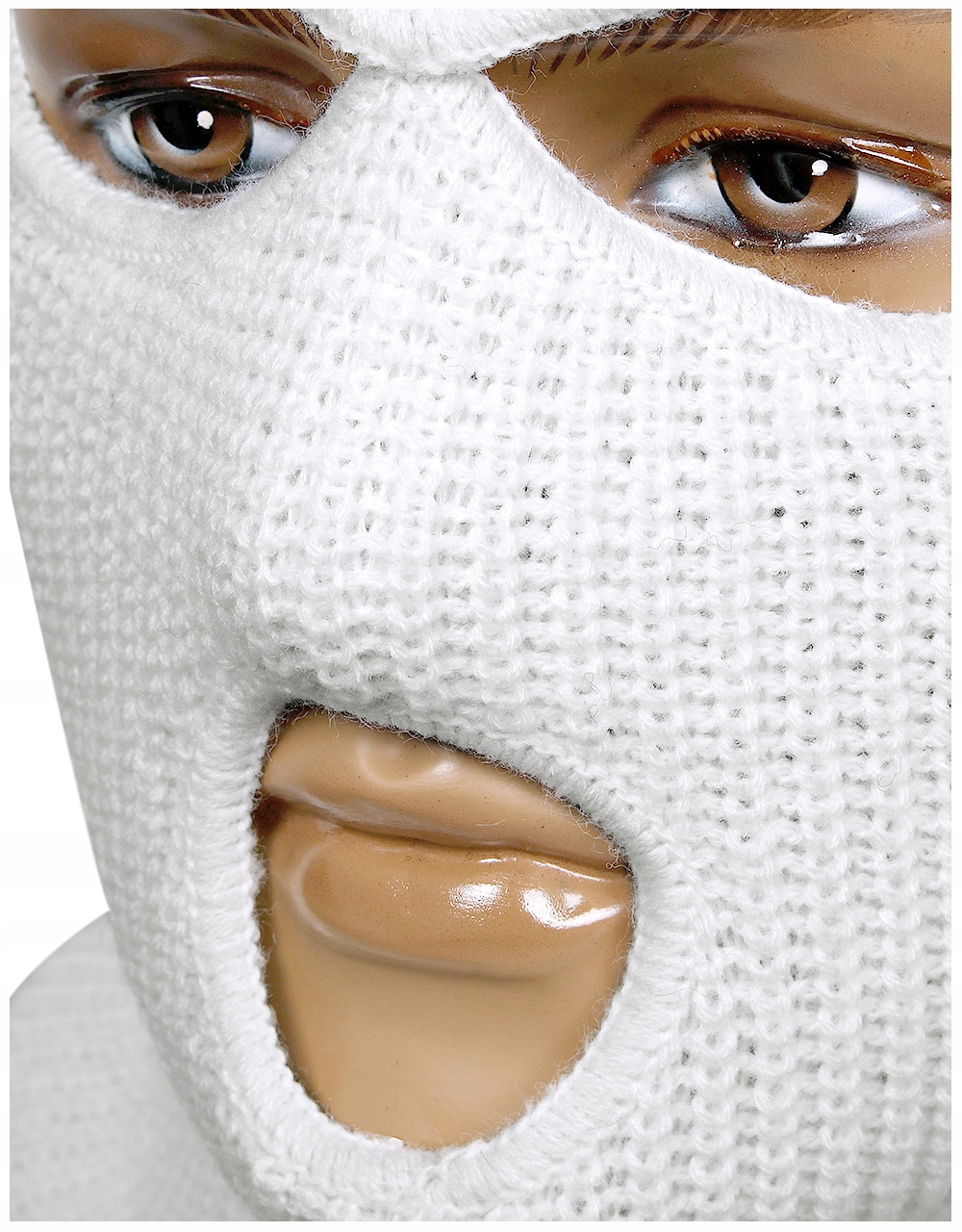 KOMINIARKA ZIMOWA 3 OTWORY CZAPKA BALACLAVA AKRYL MIL-TEC BIAŁA Kolor biały