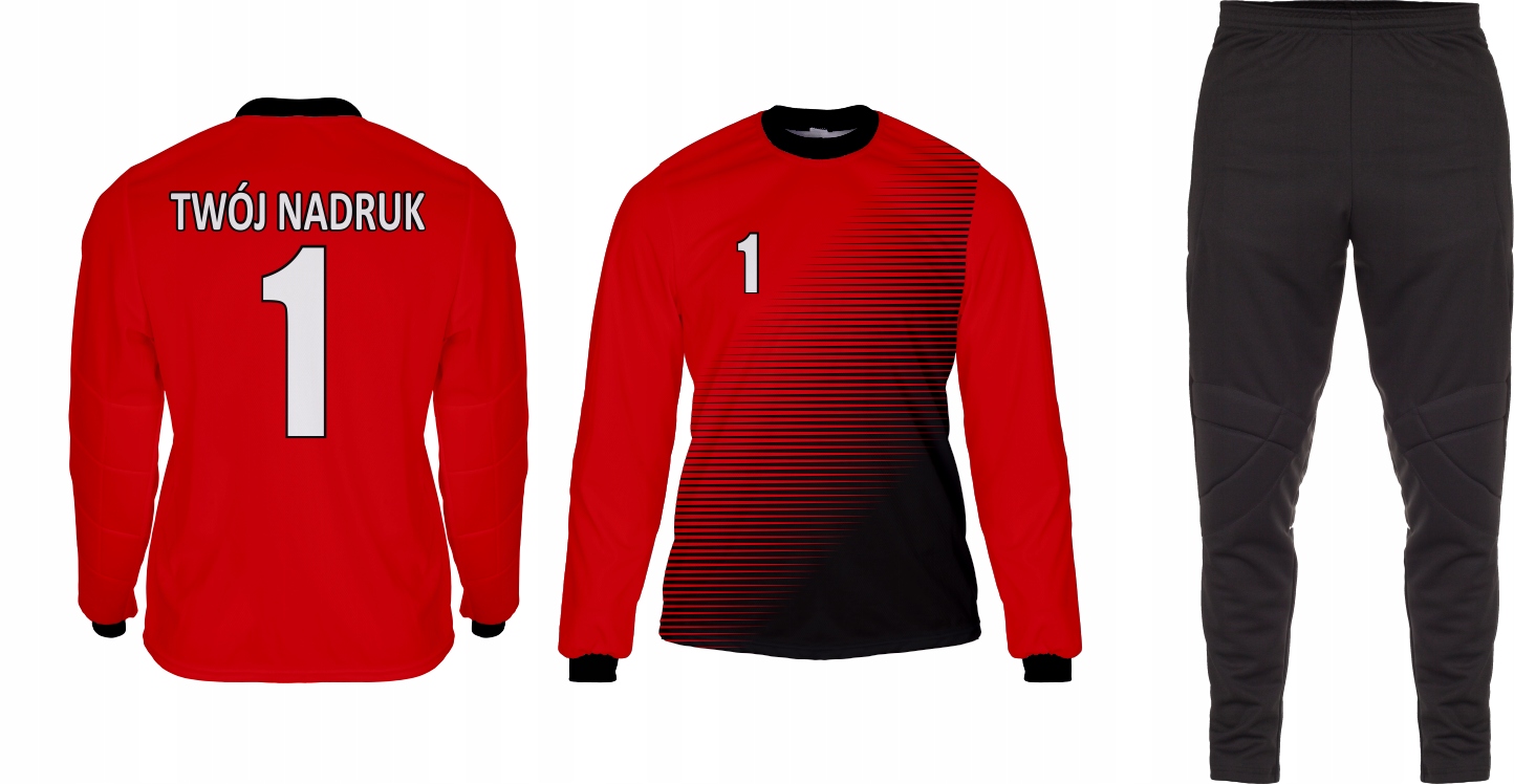 brankářská souprava mikina dlouhé kalhoty Váš Potisk 2.1 Červená velikost 152