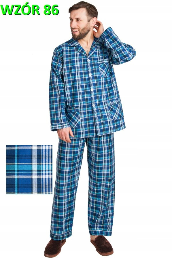 PIŻAMA MĘSKA BAWEŁNIANA BAWEŁNA TKANA r.XXL FORMAX Wzór dominujący kratka