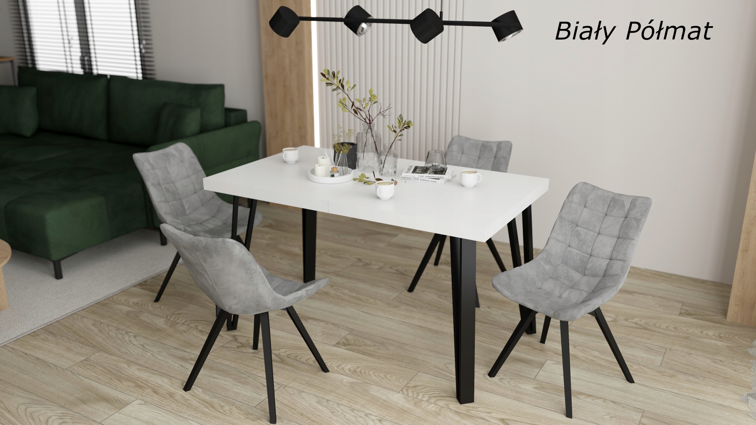 Stół rozkładany VERA, METALOWE NOGI loft nowoczesny 140x80x240 cm Kolor mebla dąb lancelot