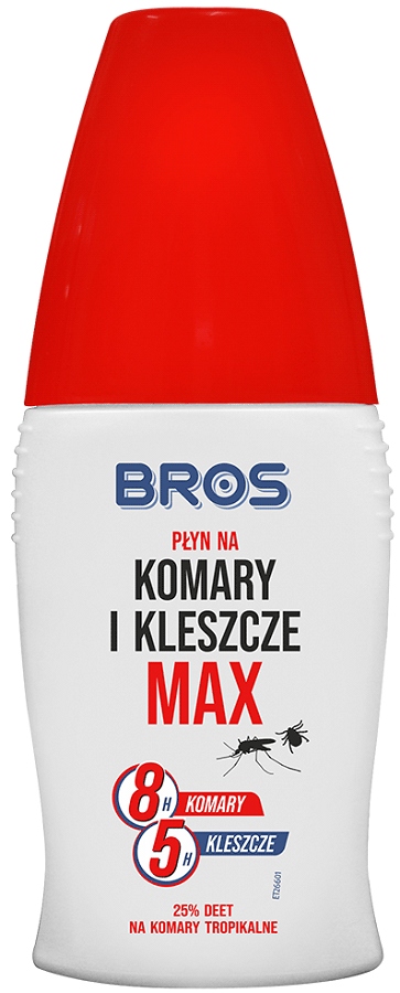 Bros Max płyn 50ml na Komary Kleszcze Meszki stężenie deet 25% 8h ochrony