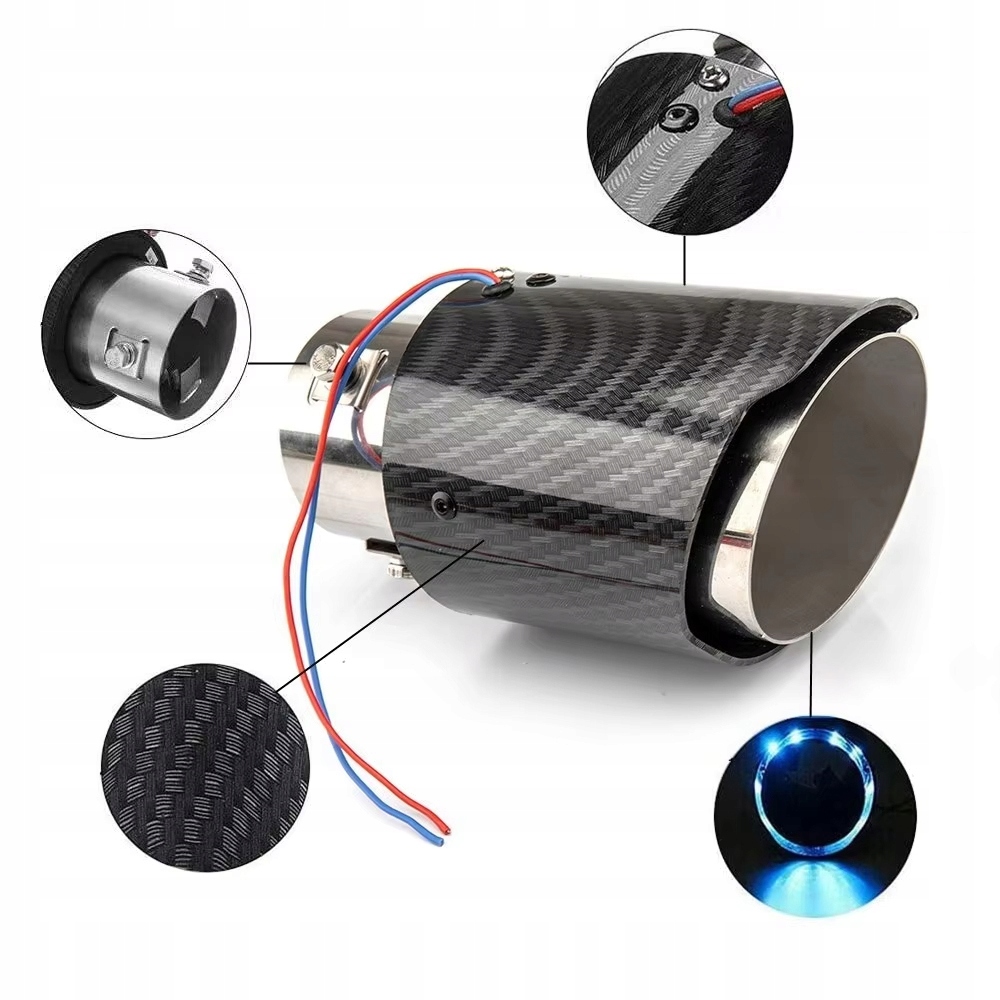 Led Koncovka Výfuku Automobilová Kryt Tlumiče Průměr 60 MM