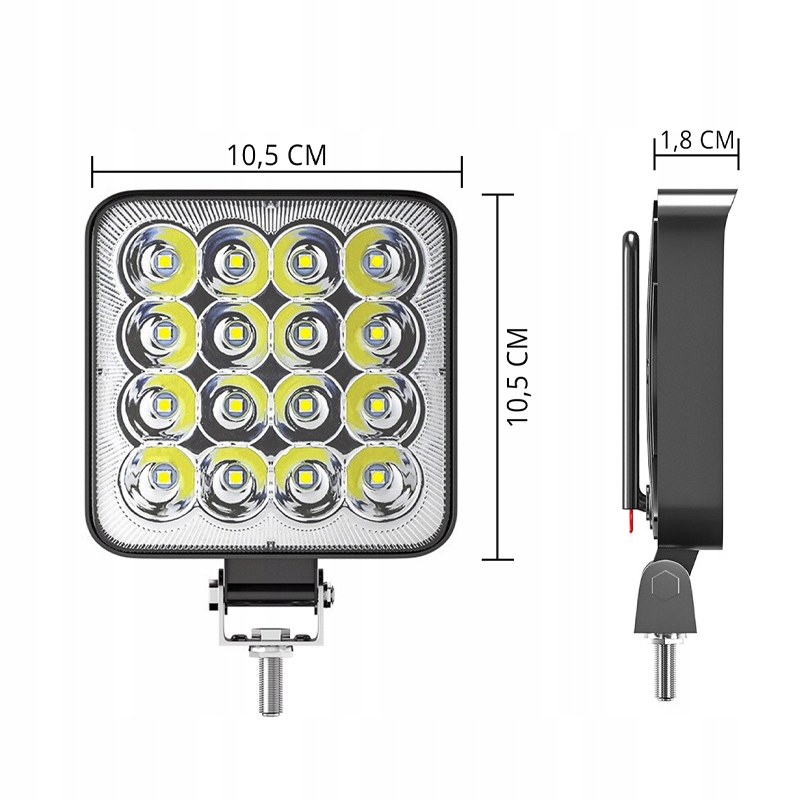 LAMPA 16 LED HALOGEN ROBOCZY SZPERACZ 48W 12V Wersja Europejska