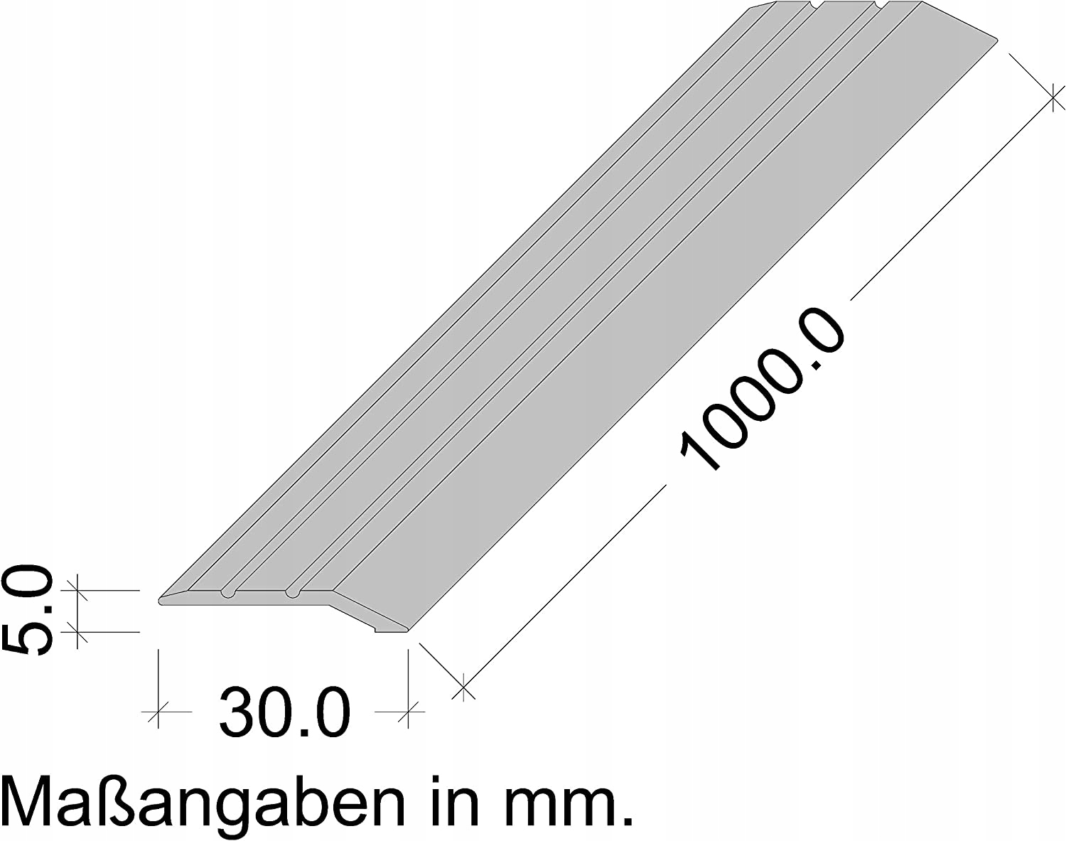 Profil podłogowy samoprzylepny 100cm GEDOTEC Wysokość 5 mm