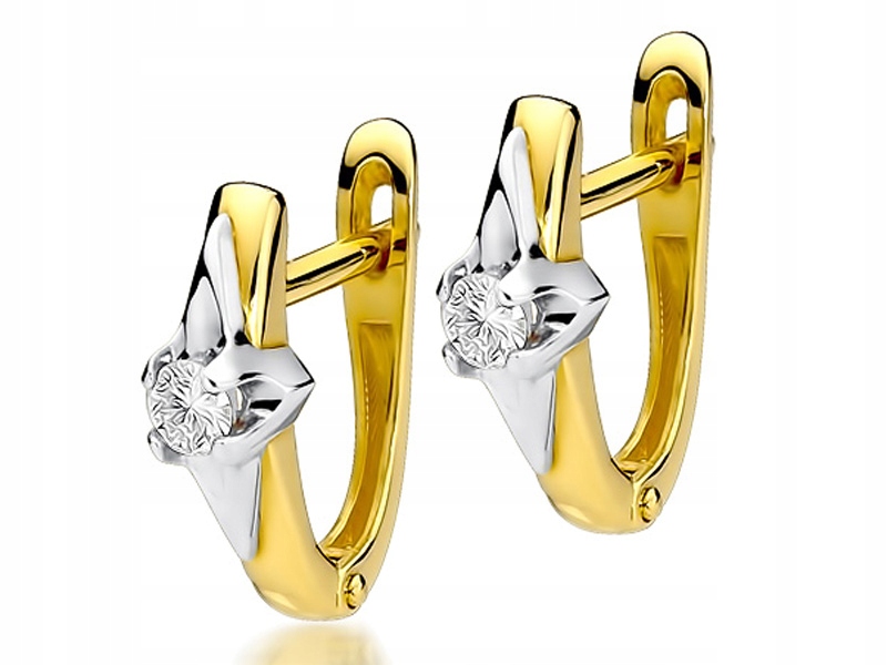 Zlaté náušnice 585 Subtilní S Brilianty 2,10g diamanty módní pro ni 14k