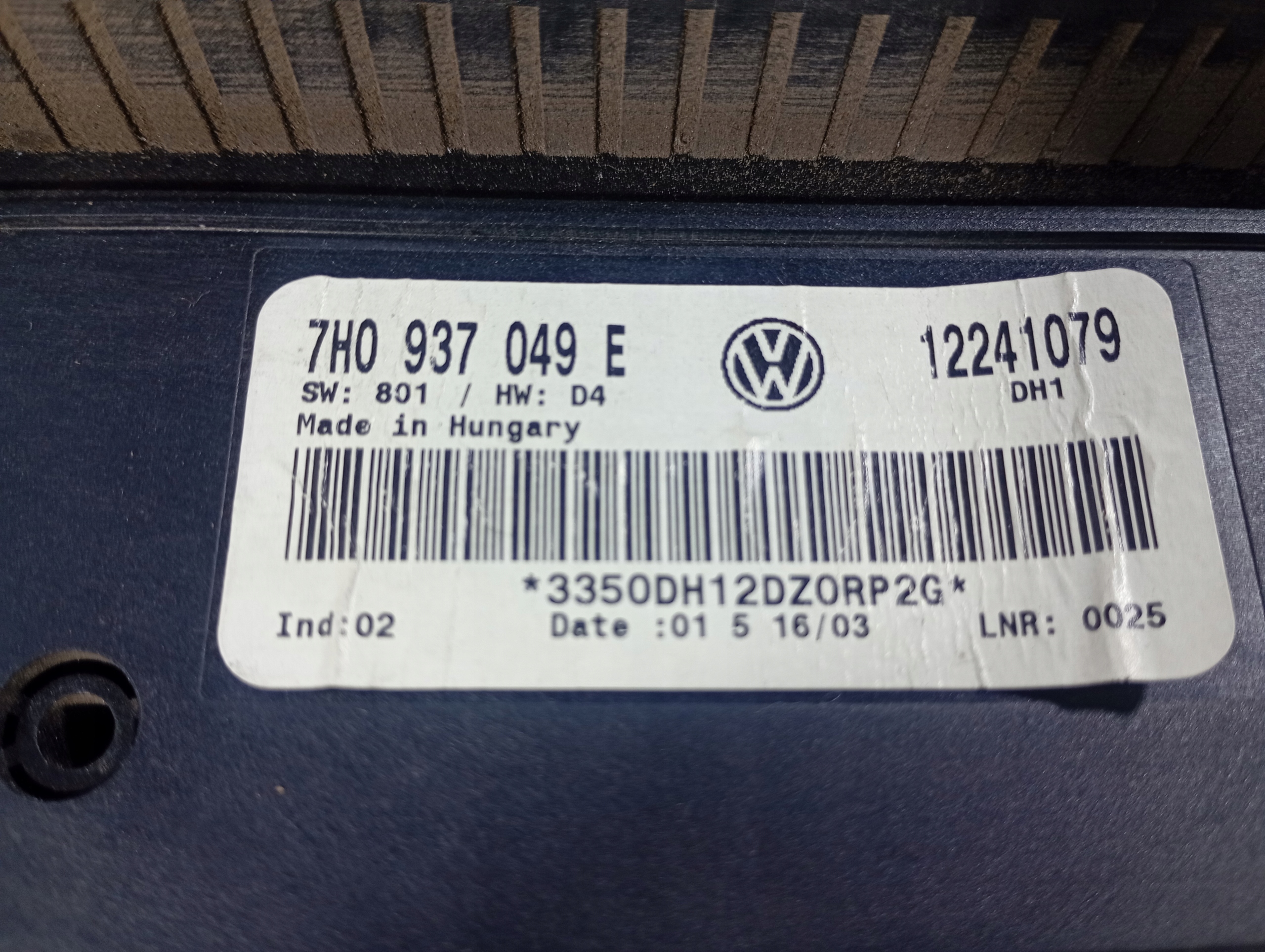 control unit comfort control unit OE 7H0937049E VW Transporter T5 03-05