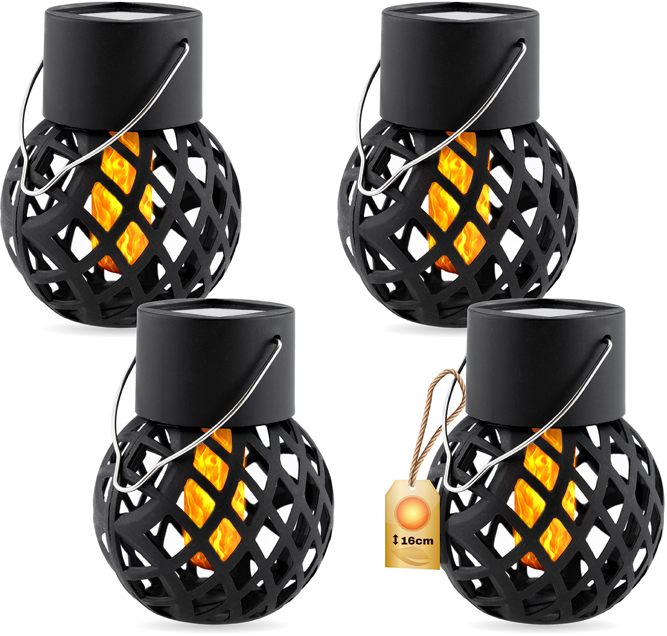 

4x Lampion Solarna Wisząca Lampa Led Ogień