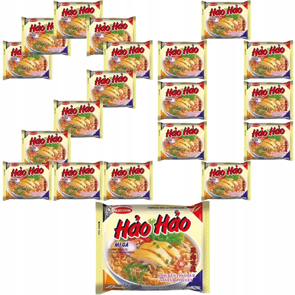 20x Vietnamská instantní polévka s kuřecí příchutí Hao Hao 74g Acecook