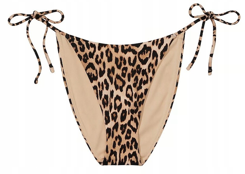Plavkové kalhotky Victoria's Secret se zavazováním a panterkou Xs