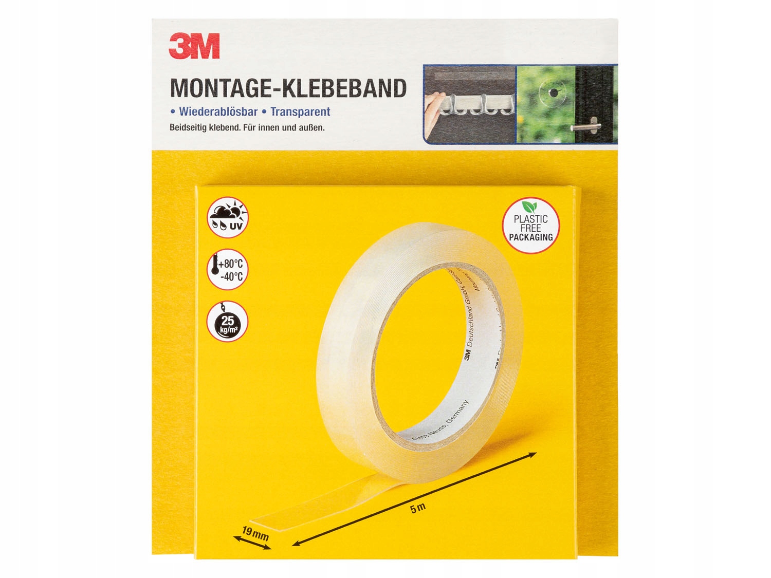 TAŚMA DWUSTRONNA MONTAŻOWA 3M SAMOPRZYLEPNA 5m