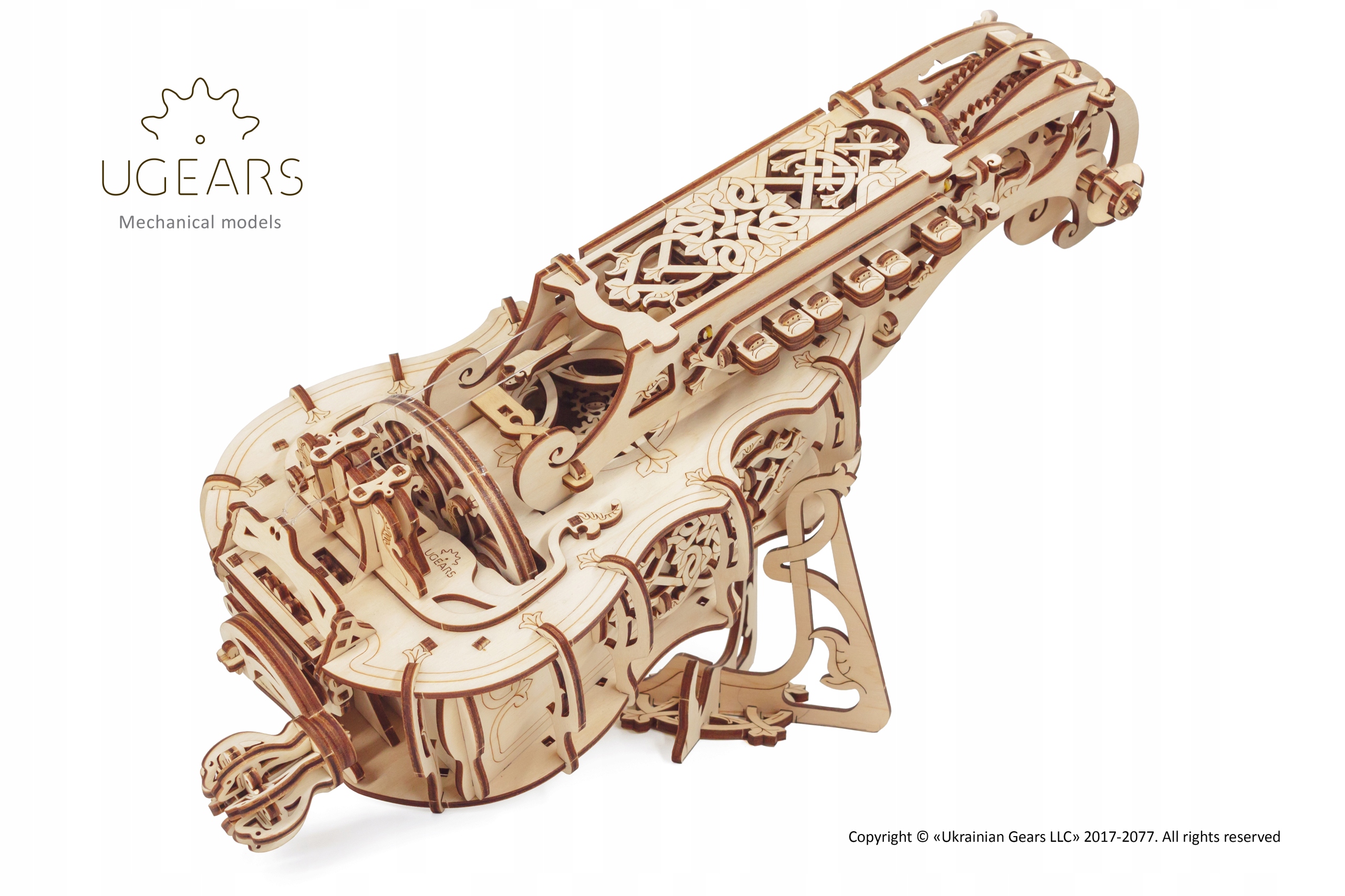 

Piękne Puzzle 3D Drewniane Lira Korbowa uGEARS