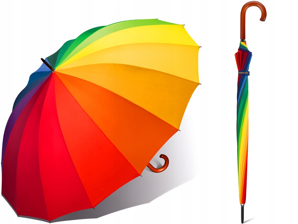 

Y11 Duża Parasolka tęcza Happy Rain Wiatroodporna