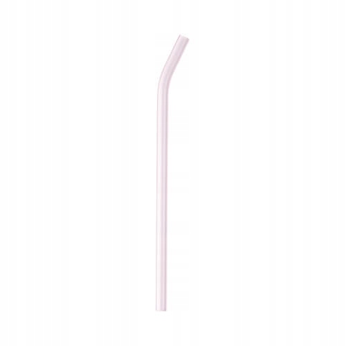 

Zakrzywiona szklana słomka 20 cm różowa