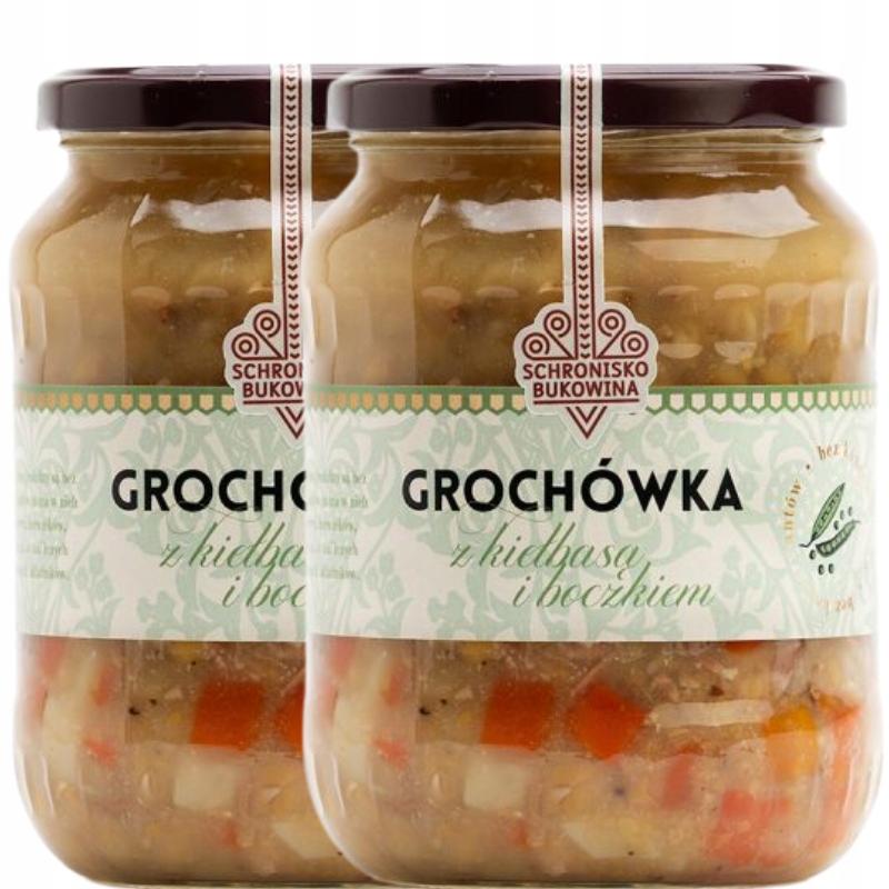 Levně Hrachovka s klobásou a slaninou 700 ml Schronisko Bukowina Domácí polévka