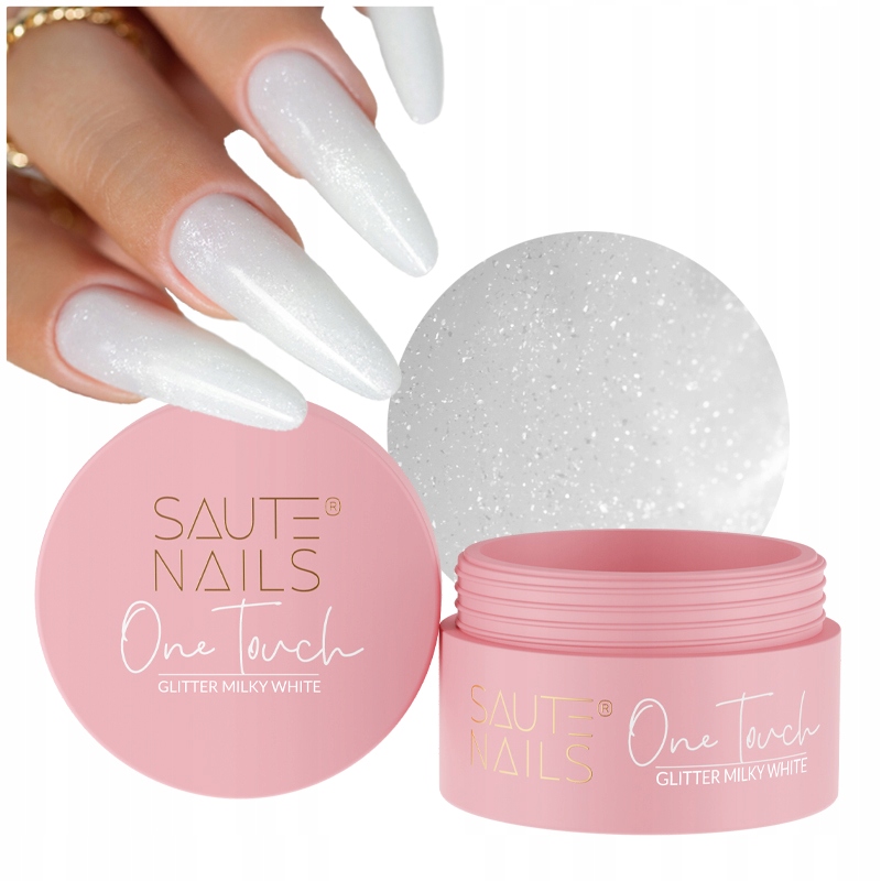 Saute Nails Stavební Gel Tixotropní One Touch Glitteer Milky White 30 g