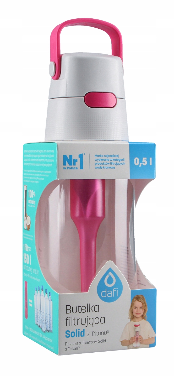 Butelka filtrująca Dafi SOLID 0,5l różowa Model SOLID