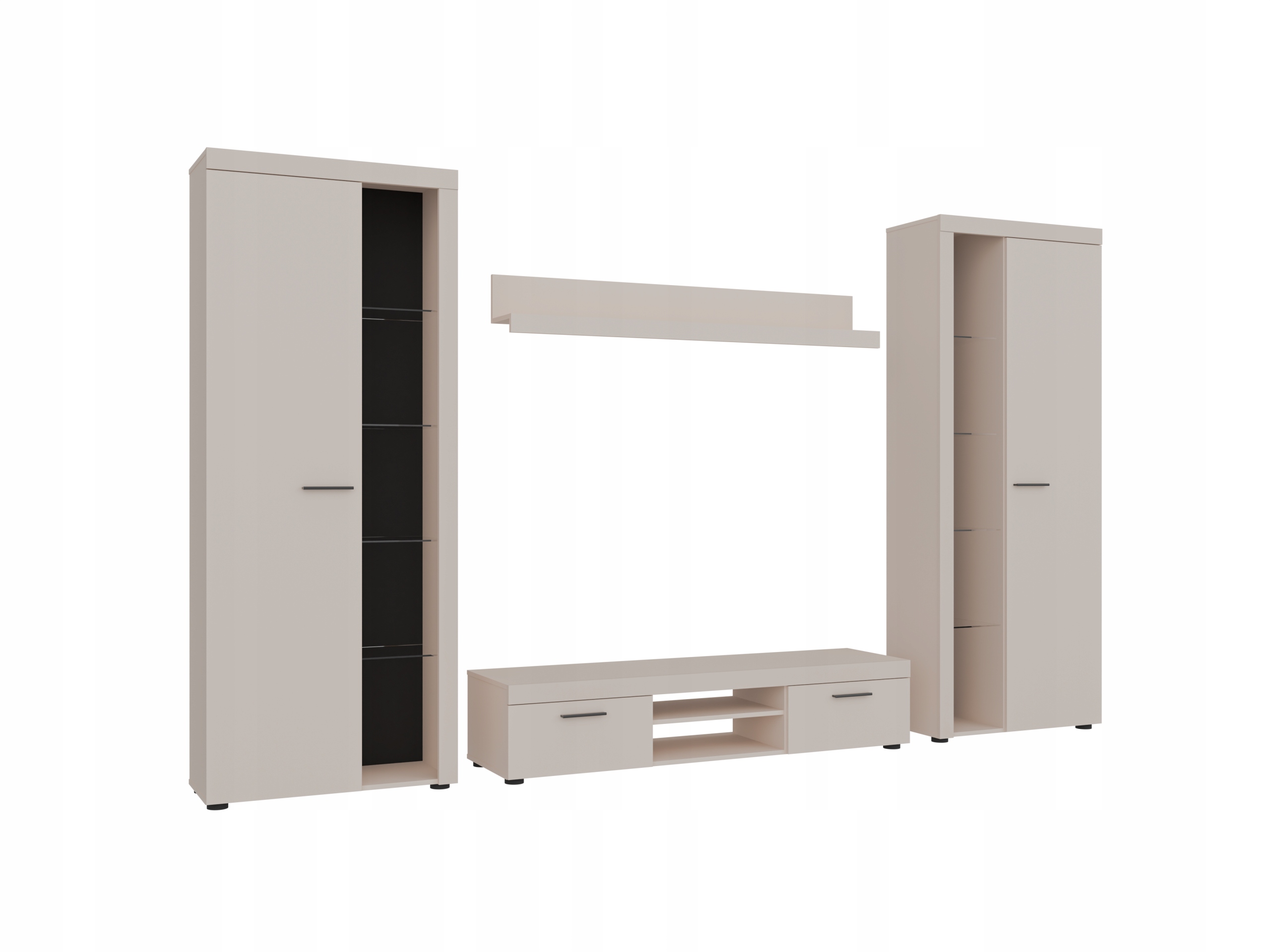 Moderní Nábytková Stěna do obývacího pokoje Astra Maxi Elegantní Béžová Písková