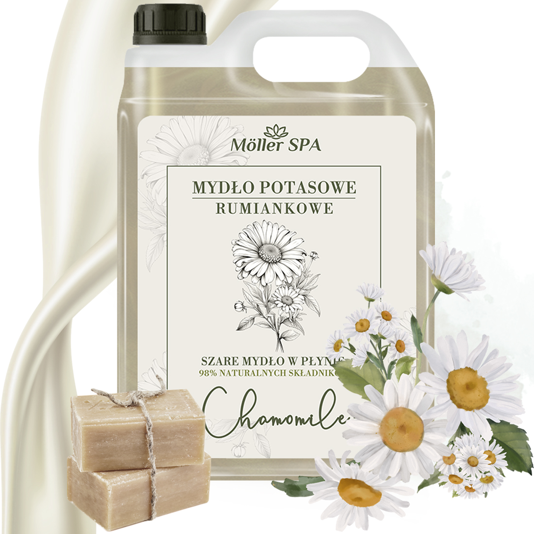 Möller Spa Přírodní Šedé Heřmánkové Draslíkové Mýdlo V Tekutině Kvalita 5L