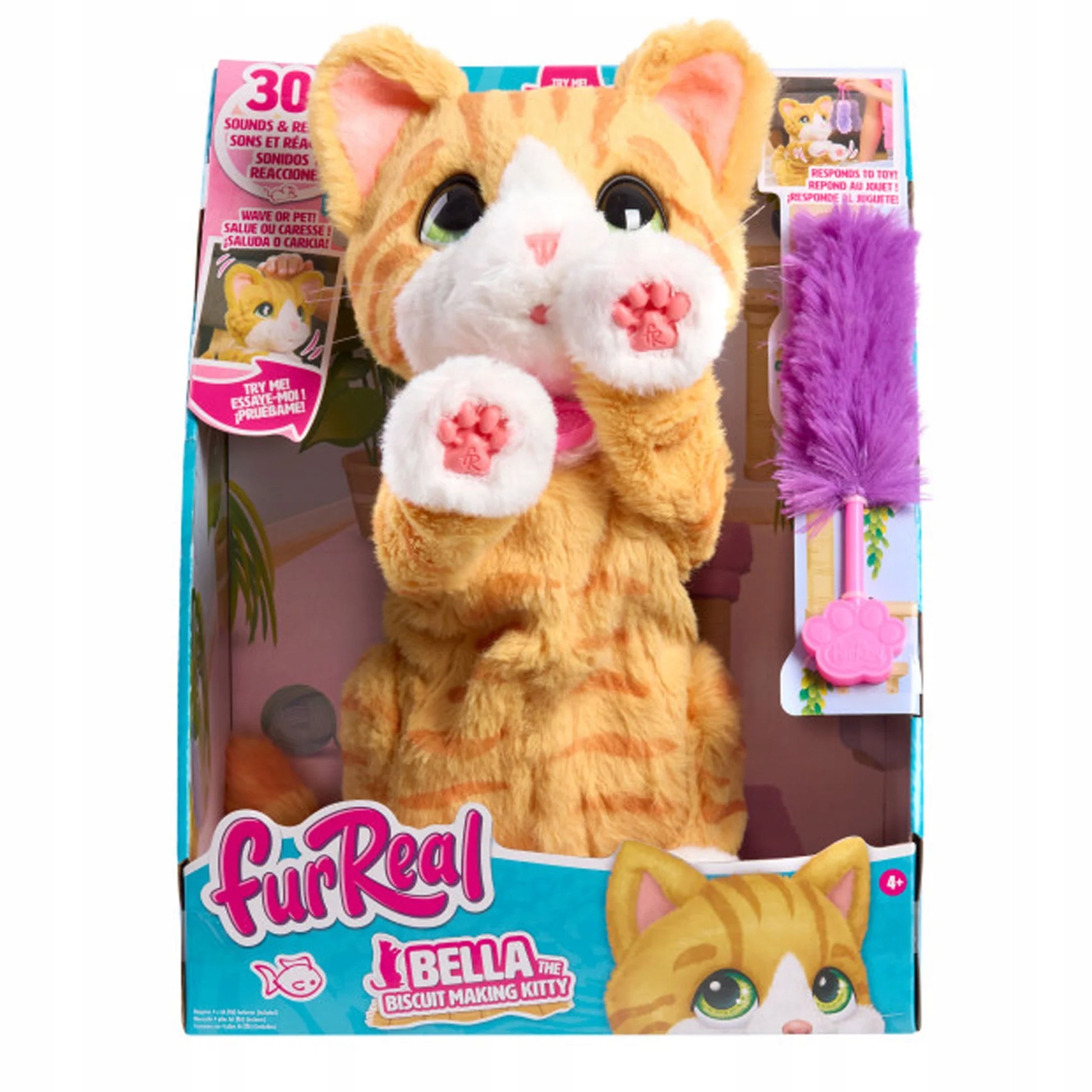 FurReal Bella Interaktywny Kot 30cm Reaguje na Dotyk MiauczyMruczy Zabawka