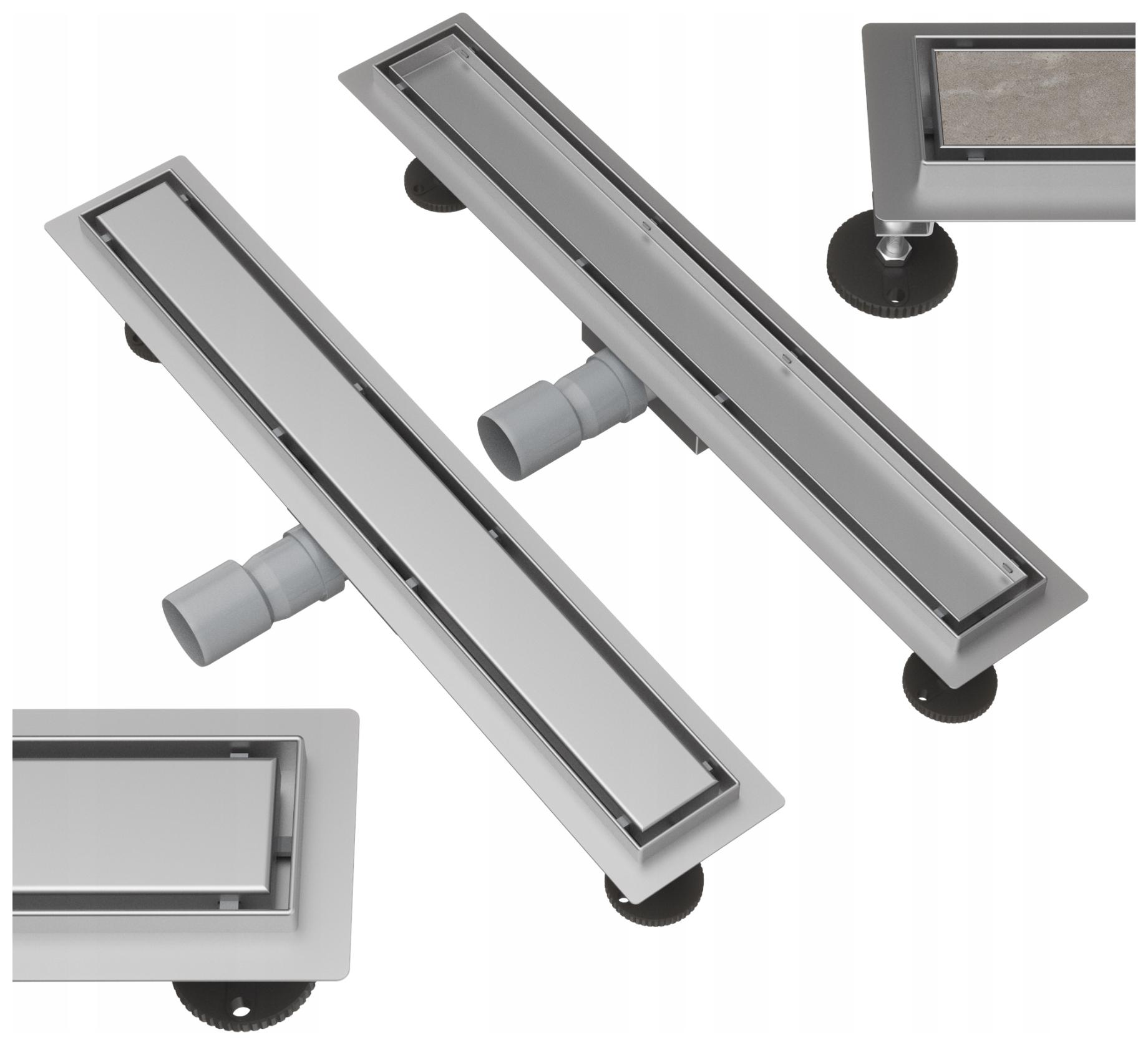 Lineárny Odtok Pod Dlažbu 60 cm Oceľ 2v1 Sifón Sprcha Sprchová Vanička Entero