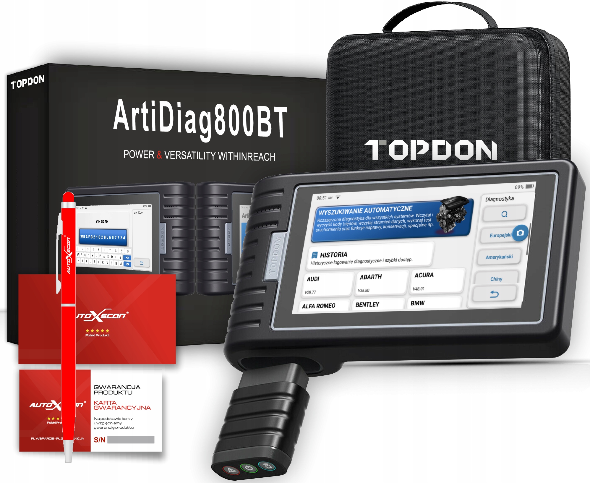 

Tester diagnostyczny Topdon ArtiDiag800BT j.POLSKI