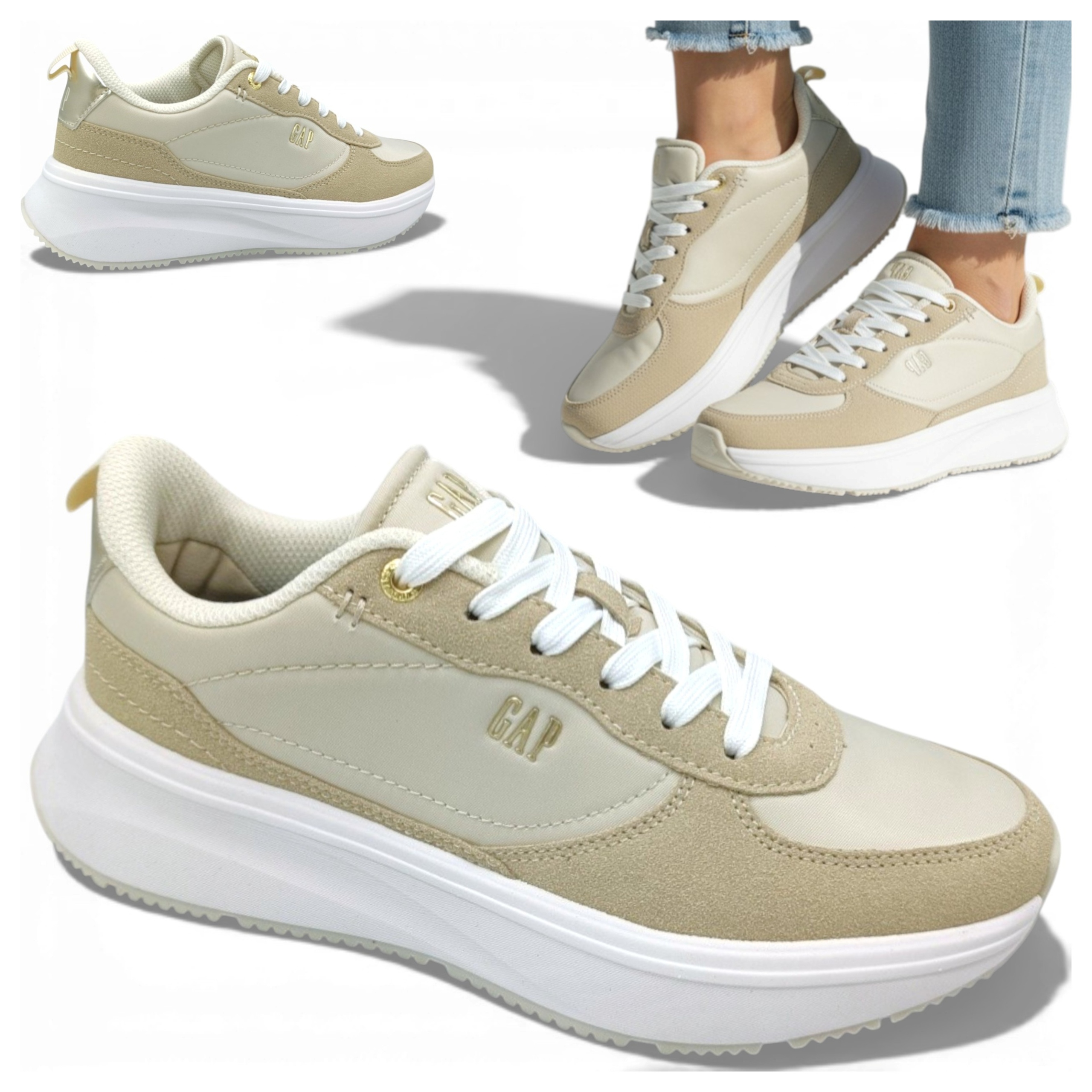 Gap 36 Dámské polobotky na silné podrážce, šněrovací, pohodlné, jarní