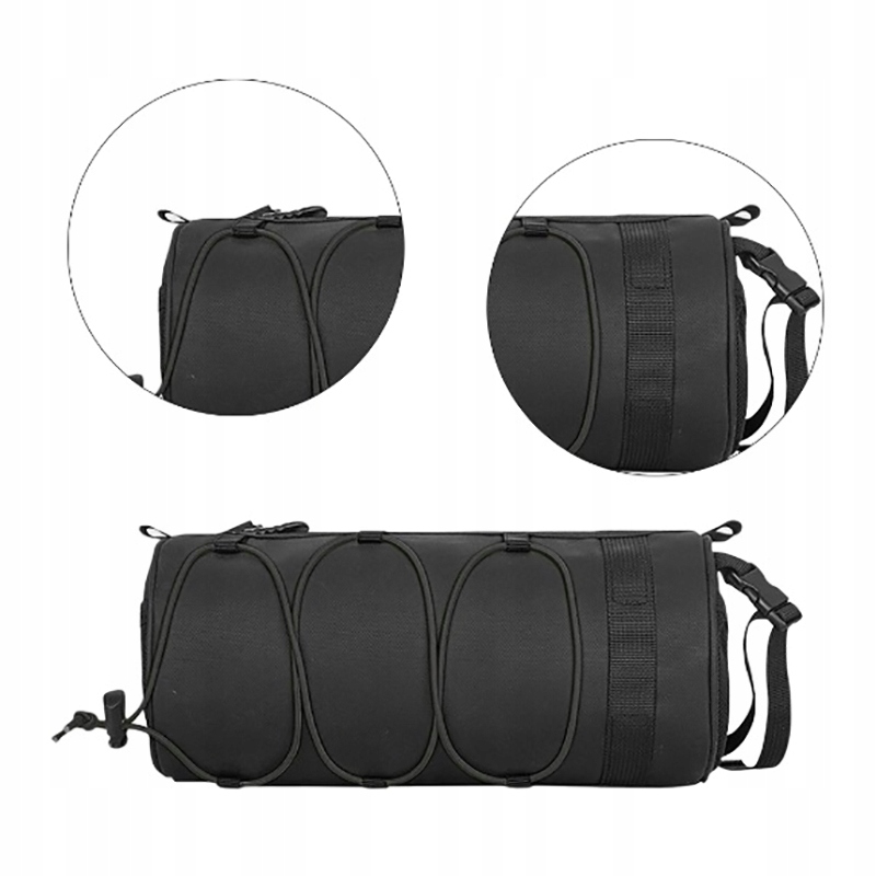 TORBA NA KIEROWNICĘ ROWEROWĄ TORBA ROWEROWA 2,5L WODOODPORNA TORBA NA RAMIĘ Kolor dominujący czarny