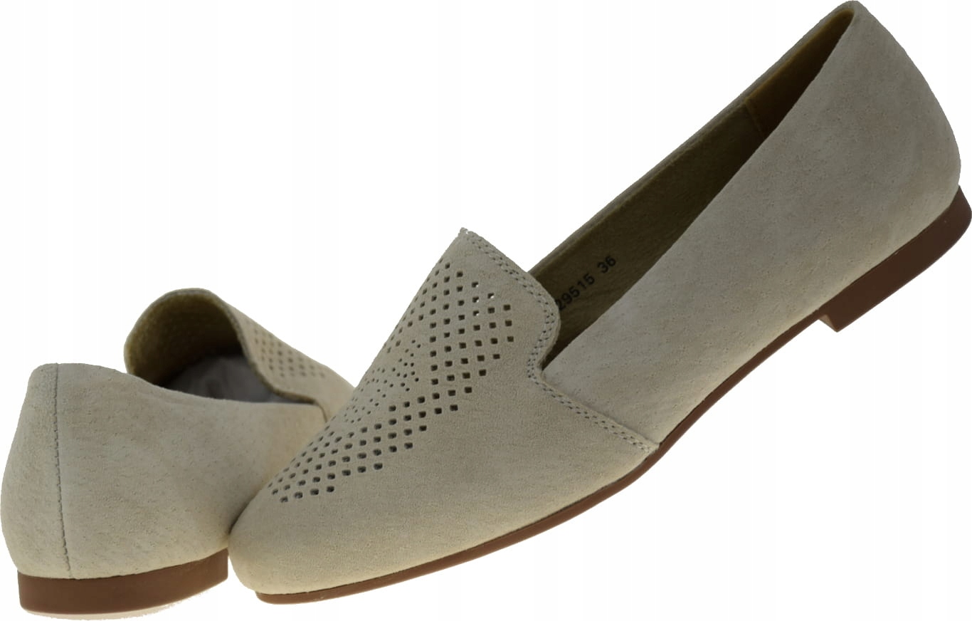 SKÓRZANE MOKASYNY DAMSKIE NA PŁASKIM LR29515 R.41 Długość wkładki 27 cm