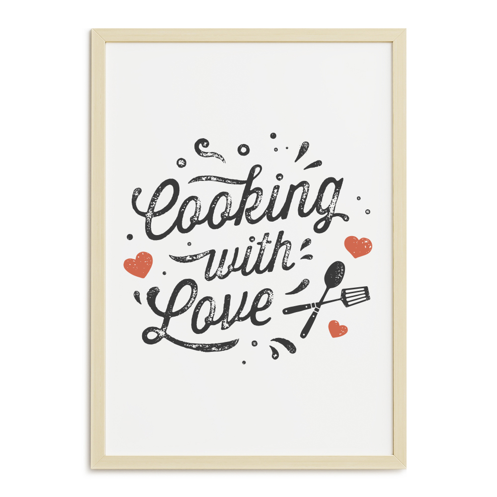 

Plakat A4 Kuchenny Love Cooking Do Kuchni Napisy