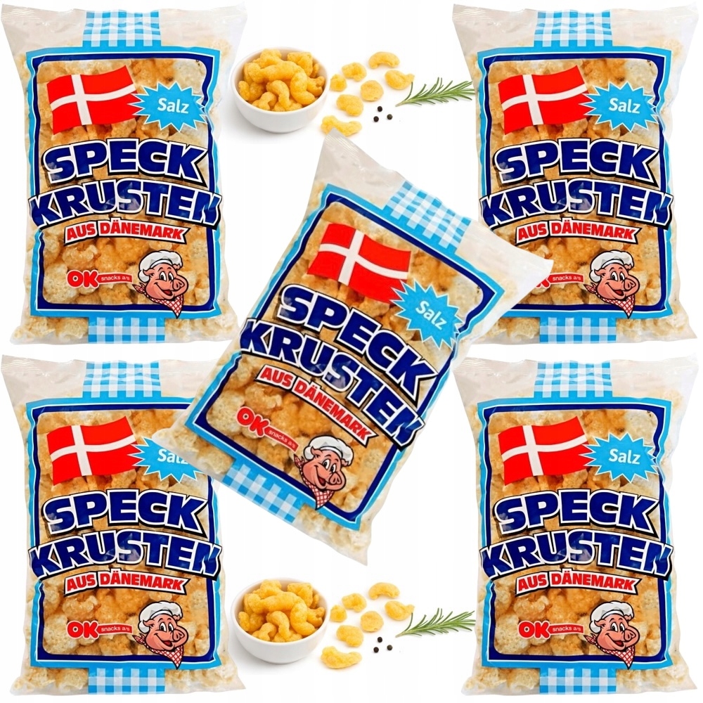 5 x Boczek Smażony Skórka Snacki Chipsy Bekonowe Wieprzowe 150g Ok Snacks