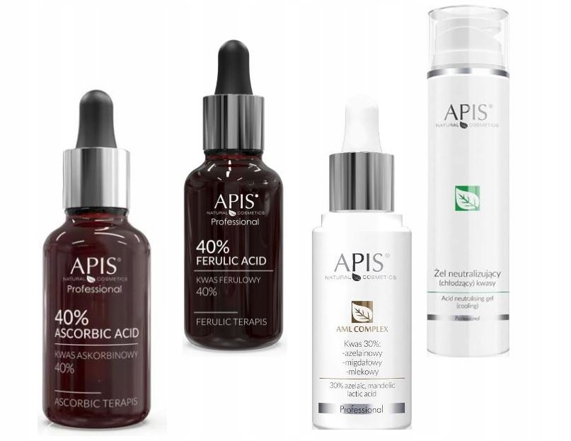 APIS ZESTAW KWASÓW DO EKSFOLIACJI 3X30ML+ŻEL 200ML