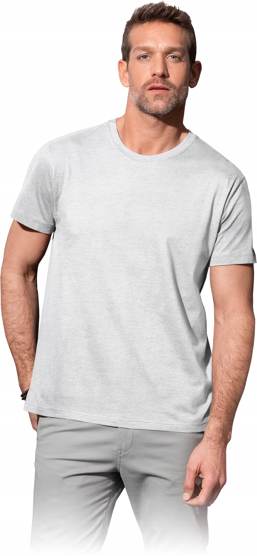 

T-shirt męski bawełniany bez szwów bocznych