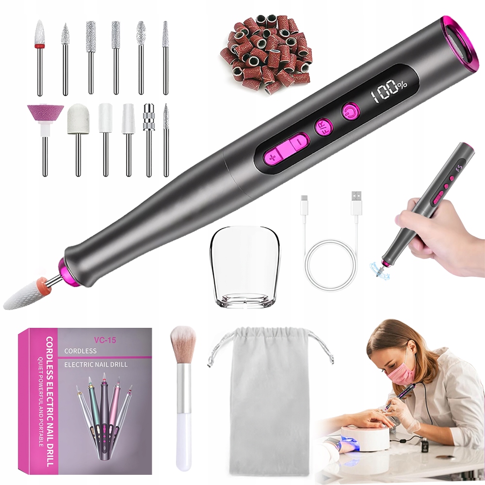 Bruska Manikúra Pedikúra Silná Profesionální Sada