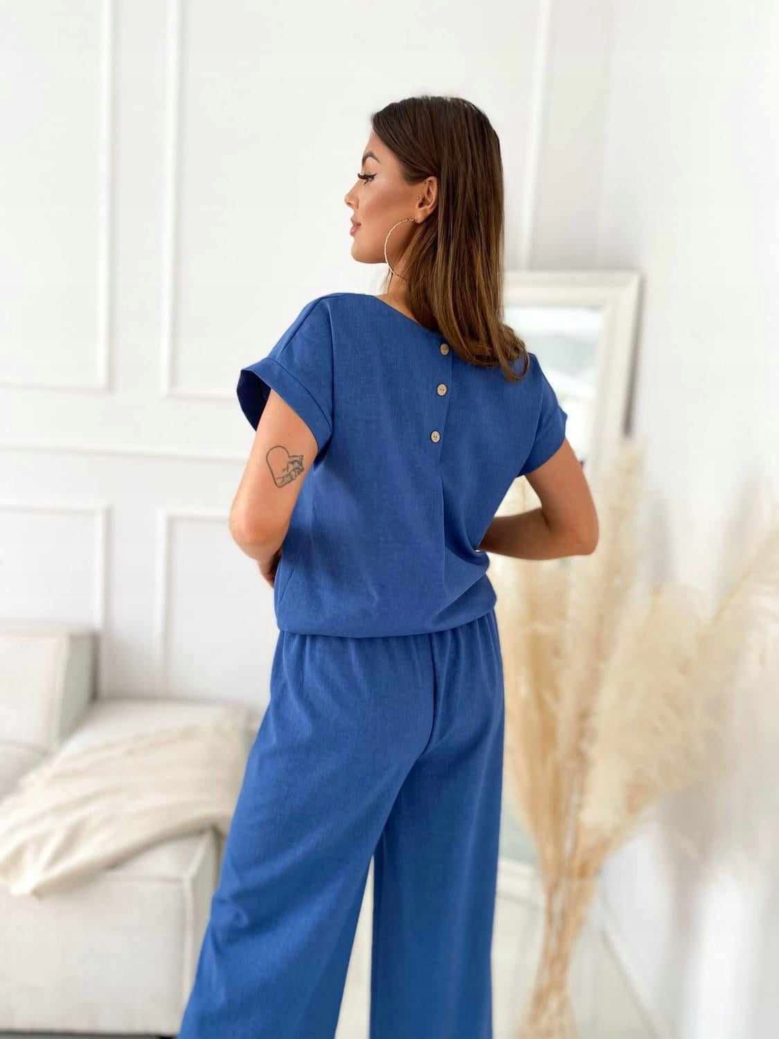 Adika elegancka lniana niebieska bluzka XXL Marka inna