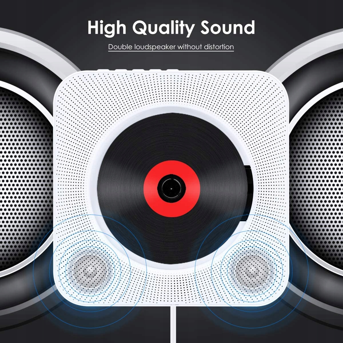 Odtwarzacz CD, Montowany ścianie Bluetooth Głośnik Rodzaj jednopłytowy