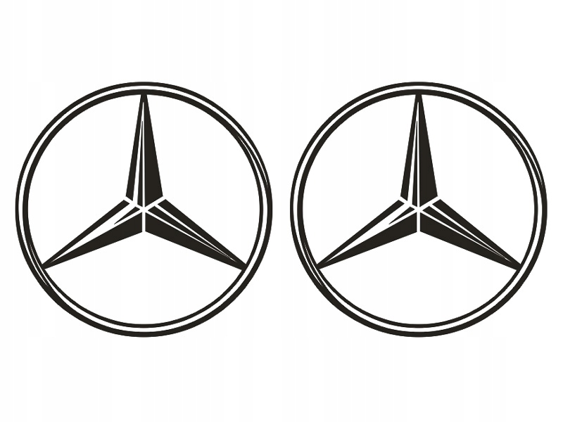

Duże naklejki logo Mercedes gwiazda 98 cm 2 szt
